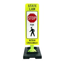 State Law Stop for Pedestrians Crosswalk Signs – Double Sided