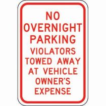 No Overnight Parking Violators Towed Away At Vehicle Owner'S Expense