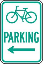 Bicycle Symbol Parking Left Arrow