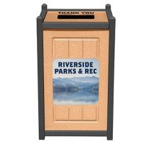 Two-Tone Panel Design Custom Signage Recycling Containers