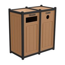 Two-Tone Panel Design Recycling Containers - Two Units
